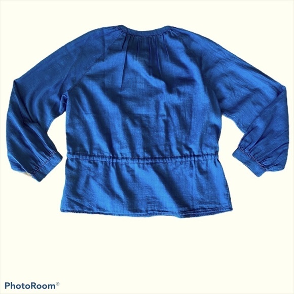 J. CREW Button Down Peplum Blouse In Dark Blue Wash Size 4 NEW - Picture 6 of 9